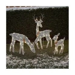 Christmas Deer Decoration Outdoor With Light Deer Family, 3-Piece Set Reindeer For Yard Patio Lawn Garden Party Decor -Schmidt Butik 1008103584 max