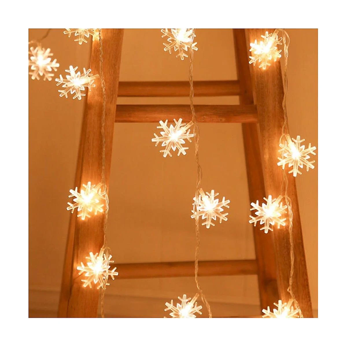 96 Led Snowflake String Lights Snow Fairy Garland Decoration For Christmas Halloween New Year Home Decor Eu Plug-c 5 96 Led Snowflake String Lights Snow Fairy Garland Decoration For Christmas Halloween New Year Home Decor Eu Plug-c - Billede 5