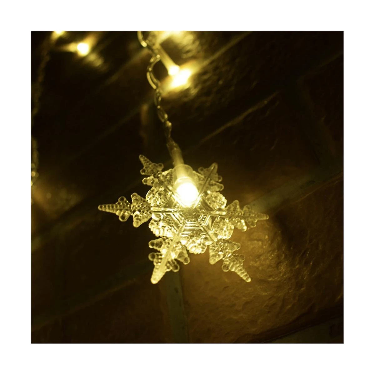 96 Led Snowflake String Lights Snow Fairy Garland Decoration For Christmas Halloween New Year Home Decor Eu Plug-c 4 96 Led Snowflake String Lights Snow Fairy Garland Decoration For Christmas Halloween New Year Home Decor Eu Plug-c - Billede 4