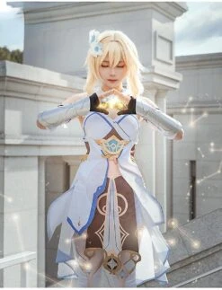 Anime Genshin Impact Traveler Lumine Cos Game Anime Cosplay Costume Halloween Christmas Party Cosplay Costume Cute Dress Uniform XL -Schmidt Butik 1027284663 max