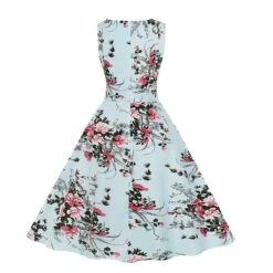 Women's Vintage Cocktail Dress High Waist Knee Free Dresses Gift For Christmas Birthday New Year 2XL 2409 -Schmidt Butik 1028600935 max