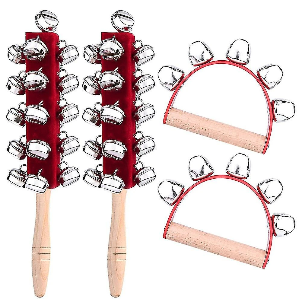 Christmas Hand Jingle Wooden Hand Sleigh Jingle Shaker Handhold Rattles Musical Instruments 5 Christmas Hand Jingle Wooden Hand Sleigh Jingle Shaker Handhold Rattles Musical Instruments - Billede 5