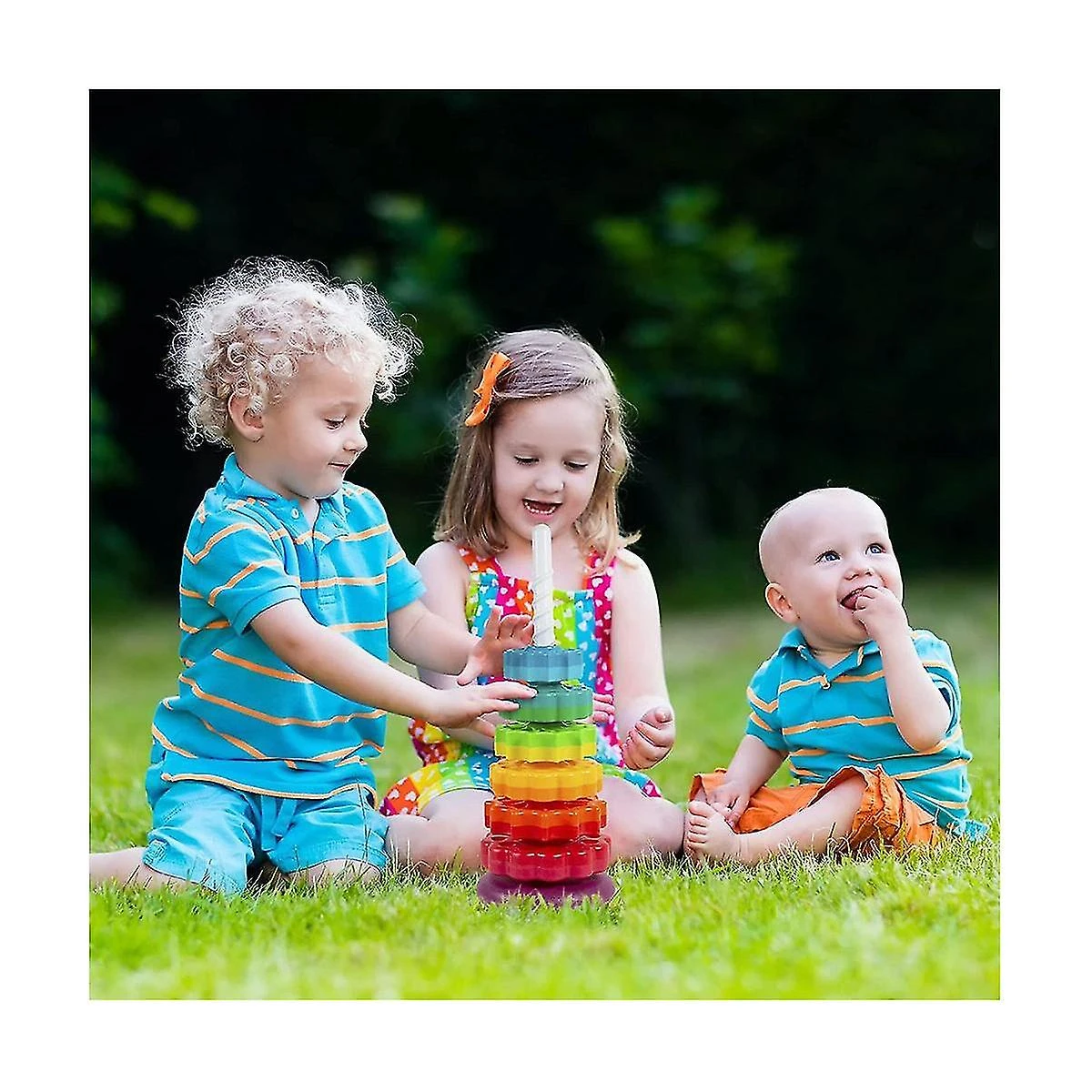 Girl Boy Spinagain Stacking Toys For Toddlers 1-3, Rainbow Ring Stacker Toys Christmas Birthday Gif 2 Girl Boy Spinagain Stacking Toys For Toddlers 1-3, Rainbow Ring Stacker Toys Christmas Birthday Gif - Billede 2