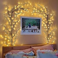 Bejoey Enchanted Led Willow Vine Light Tree, Indendørs Vægdekoration, Vine Light 144 Led Christmas Home Decoration (varm Hvid, Stik) UK