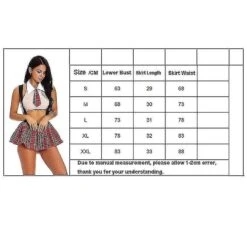 Women Christmas Schoolgirl Outfit Lingerie Set With Tie Top Shirt With String Uniform Cosplay Set M Red