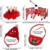 2 Pcs Cat Christmas Dress Up Set - Christmas Pet Hair Clip Hat Scarf Drool Set - Christmas Party Fashion Pet Hair Clip, Hat, Scarf, Drool Costume