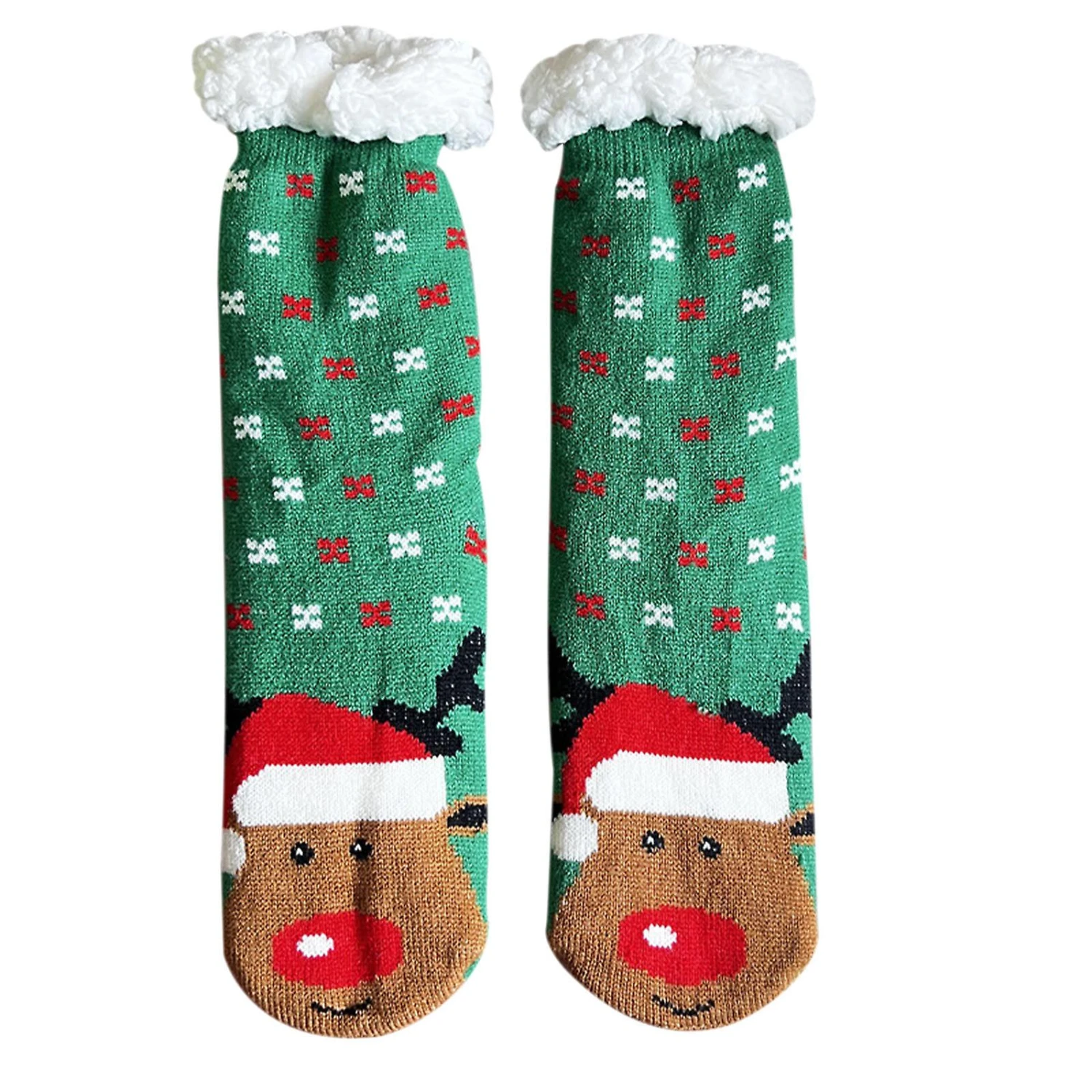 Christmas Floor Socks Women's And Winter Lamb Fleece Snow Socks Thickened And Furnished Home Sleep Carpet Socks Holiday Ornaments D 2 Christmas Floor Socks Women's And Winter Lamb Fleece Snow Socks Thickened And Furnished Home Sleep Carpet Socks Holiday Ornaments D - Billede 2