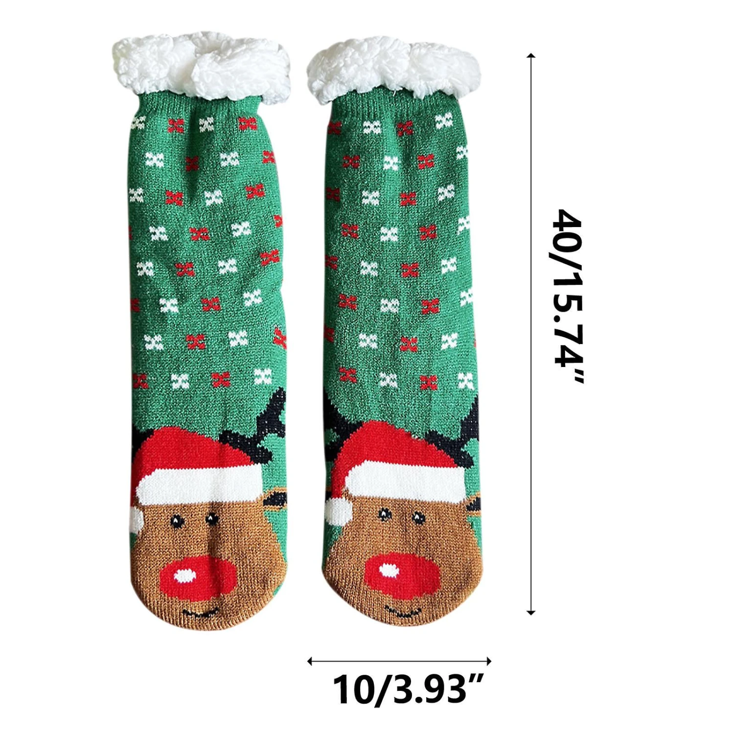 Christmas Floor Socks Women's And Winter Lamb Fleece Snow Socks Thickened And Furnished Home Sleep Carpet Socks Holiday Ornaments D 3 Christmas Floor Socks Women's And Winter Lamb Fleece Snow Socks Thickened And Furnished Home Sleep Carpet Socks Holiday Ornaments D - Billede 3