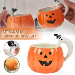 Creative Ceramic Mug 3d Halloween Pumpkin Cup Fall Autumn 400ml Birthday Gift For Adult Kid Christmas Eve -Schmidt Butik 1068101555 max