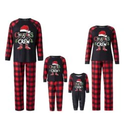 Christmas Family Matching Pyjamas Set, Baby Romper / Brev Julehat Print Langærmede Toppe + Plaidbukser Nattøj Sæt Mor -Schmidt Butik 1069034333 max