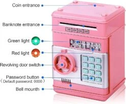 2024 Electronic Money Box With Password, Mini Atm Safe Box For Kids, Christmas Birthday Gift For Boys And Girls (pink) -Schmidt Butik 1070048611 max