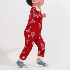 Family Pajamas Christmas Tree Printing Round Collar Long Sleeves Splicing Color Xmas Matching Sleepwear -Schmidt Butik 1074921920 max