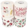 4 Rolls Of Christmas Toilet Paper Christmas Pattern Printed Disposable Toilet Paper Napkins Tissue