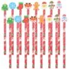 24pcs Christmas Pencils Eraser Topper Pencils Christmas Themed Pencils Party Favor