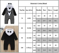 Toddler Baby Jack Skellington Mareridt Før Halloween Christmas Jumpsuit Hooded Romper I 6 Måneder-3 år 2-3 år