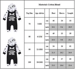 Halloween Infant Baby One-piece Costume Nightmare Before Christmas Jumpsuit Toddlers Skull Print Hooded Romper Gifts 18-24 Months -Schmidt Butik 1096431973 max