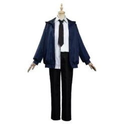 Anime Power Cosplay Chainsaw Man Cosplay Blue Jacket Pants Wig Neutral Uniform Suit Halloween Christmas Party Costume Costumes With Wigs XXXL -Schmidt Butik 1098163064 max