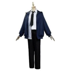 Anime Power Cosplay Chainsaw Man Cosplay Blue Jacket Pants Wig Neutral Uniform Suit Halloween Christmas Party Costume Costumes With Wigs XXXL -Schmidt Butik 1098163273 max