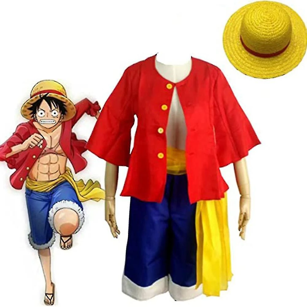 Halloween Christmas Monkey D. Luffy Cosplay Pirate Stråhat Kostume Sæt One Piece Anime Manga Voksne Halloween Fancy Dress Up Suit XL 5 Halloween Christmas Monkey D. Luffy Cosplay Pirate Stråhat Kostume Sæt One Piece Anime Manga Voksne Halloween Fancy Dress Up Suit XL - Billede 5