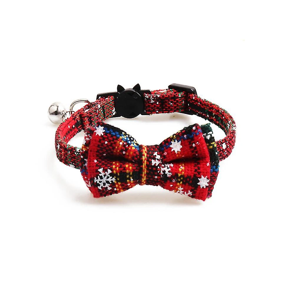 Christmas Puppy Collar With Bell And Bowknot - Adjustable Neck Strap For Small To Medium Cats And Dogs - Festive Gift 3 Christmas Puppy Collar With Bell And Bowknot - Adjustable Neck Strap For Small To Medium Cats And Dogs - Festive Gift - Billede 3