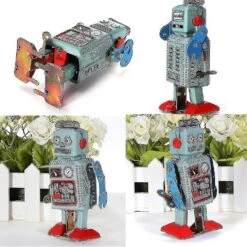 Clockwork Retro Robot Table Decoration Retro Classic Clockwork Spring For Collection, Christmas, Gif