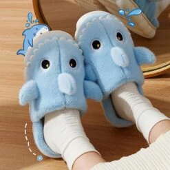 Cozy Christmas Shark Slippers - New Arrival Cute Shark Design Home Warm Slippers 36-37