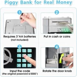 Atm Piggy Bank For Real Money For Boys Toys Age 6-8-10-12, Money Saving Box For Adults Christmas Birthday Gifts For Kids 5-7 -Schmidt Butik 1117457712 max