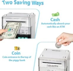 Atm Piggy Bank For Real Money For Boys Toys Age 6-8-10-12, Money Saving Box For Adults Christmas Birthday Gifts For Kids 5-7 -Schmidt Butik 1117458096 max