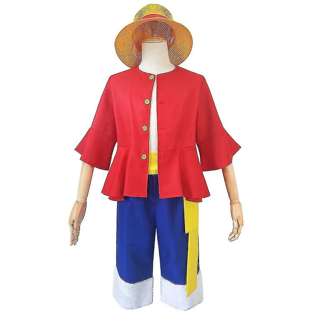 Halloween Christmas Monkey D. Luffy Cosplay Pirate Stråhat Kostume Sæt One Piece Anime Manga Voksne Halloween Fancy Dress Up Suit XL 3 Halloween Christmas Monkey D. Luffy Cosplay Pirate Stråhat Kostume Sæt One Piece Anime Manga Voksne Halloween Fancy Dress Up Suit XL - Billede 3