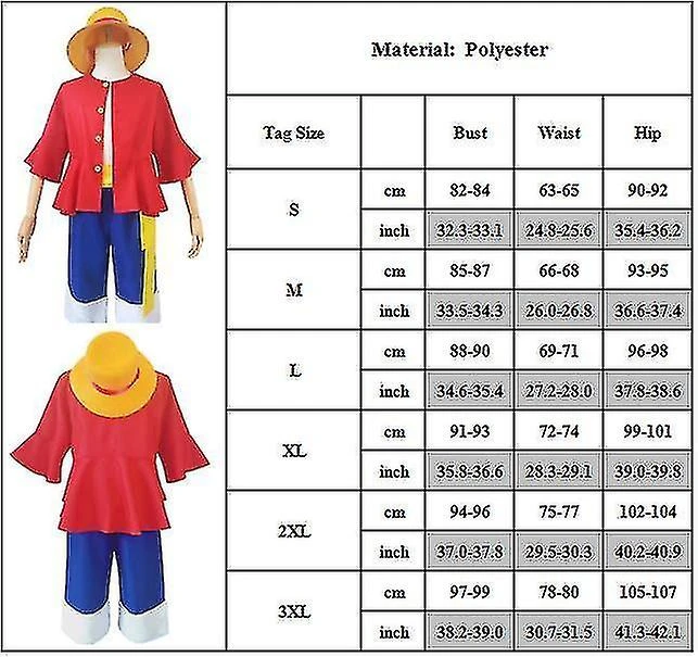 Halloween Christmas Monkey D. Luffy Cosplay Pirate Stråhat Kostume Sæt One Piece Anime Manga Voksne Halloween Fancy Dress Up Suit XL 4 Halloween Christmas Monkey D. Luffy Cosplay Pirate Stråhat Kostume Sæt One Piece Anime Manga Voksne Halloween Fancy Dress Up Suit XL - Billede 4