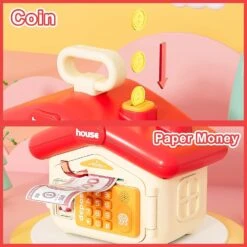 Electronic Piggy Bank Toys For Kids, Cute Atm Saving Machine Coin Money Box With Password & Fingerprint Simulation, Auto Scroll Paper Money, Christmas -Schmidt Butik 1118645646 max