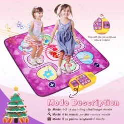 Dance Mat, Gifts Toys For 3-10 Year Old Girls, Dance Pad With 5 Game Modes, 5 Challenge Levels, Adjustable Volume Dance Pad With Led Lights, Christmas -Schmidt Butik 1118646105 max