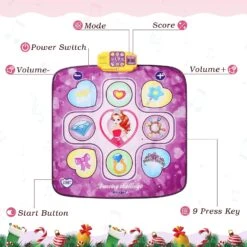 Dance Mat, Gifts Toys For 3-10 Year Old Girls, Dance Pad With 5 Game Modes, 5 Challenge Levels, Adjustable Volume Dance Pad With Led Lights, Christmas -Schmidt Butik 1118646146 max
