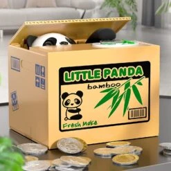 Panda Stealing Money Bank, Automatic Piggy Bank For Kids, Electronic Atm Savings Box Oddbods Toys, Birthday Halloween Christmas Hot Gifts For Toddler -Schmidt Butik 1118646759 max