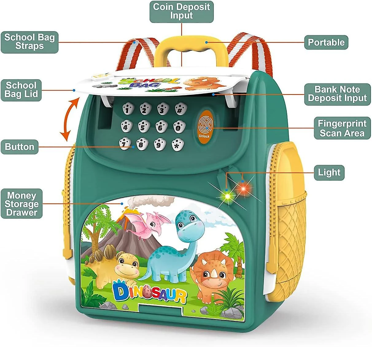 Kids Piggy Bank Toys, Atm Money Bank For Boys Girls, Kids Safe Coin Jar, Real Money Saving Box With Password, Christmas Birthday Easter Gifts For Ages 2 Kids Piggy Bank Toys, Atm Money Bank For Boys Girls, Kids Safe Coin Jar, Real Money Saving Box With Password, Christmas Birthday Easter Gifts For Ages - Billede 2