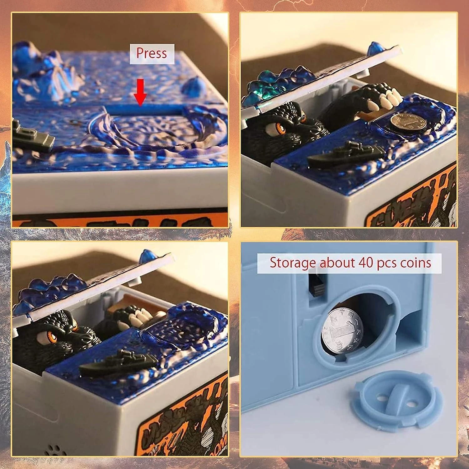 Monster Stealing Piggy Bank, Electronic Chirldren Cash Box Money Bank Toy, Christmas Birthday Gift For Boys, Girls, Kids 2 Monster Stealing Piggy Bank, Electronic Chirldren Cash Box Money Bank Toy, Christmas Birthday Gift For Boys, Girls, Kids - Billede 2