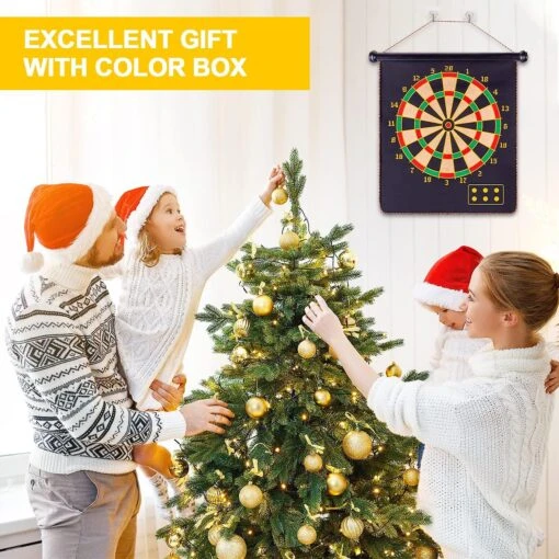 Safe Magnetic Dartboard, 15 Inch Double Sided Dartboard For Kids And Adults, 6 Darts - Christmas, Birthday And Party Gift -Schmidt Butik 1127129345 max