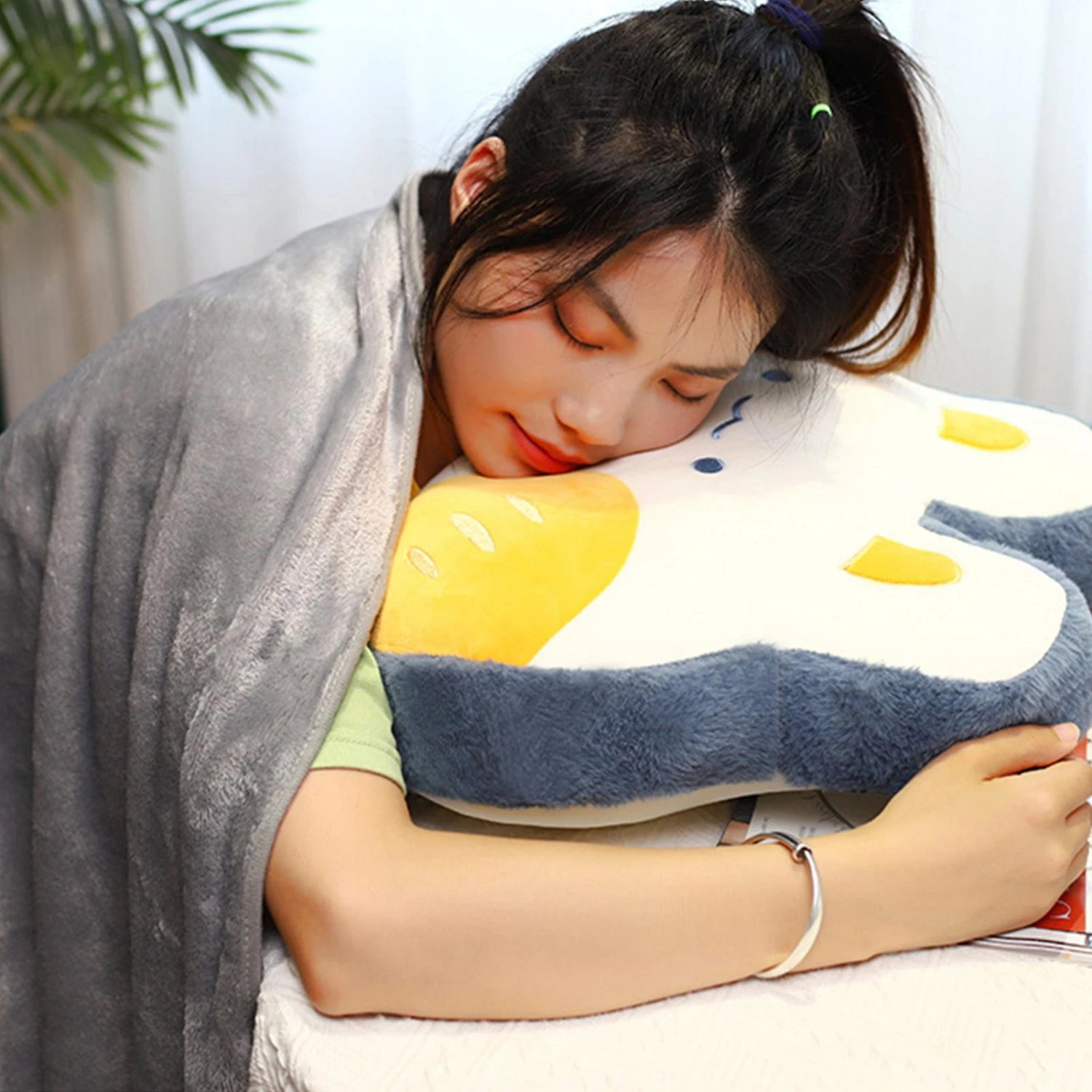 Haze Blue Rabbit Animal Shape Pillow Stuffed Cushion Toy For Kids Christmas Gift 40x30cm 1 Haze Blue Rabbit Animal Shape Pillow Stuffed Cushion Toy For Kids Christmas Gift 40x30cm