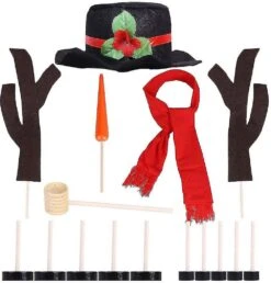 16pcs Christmas Snowman Decorating Making Kit Outdoor Fun Christmas -Schmidt Butik 1135213186 max
