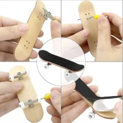 Mini Fingerboard Professional Fingers Skateboard Maple Wood Diy Assembly Skate Boarding Toy Christmas Gift For Children White
