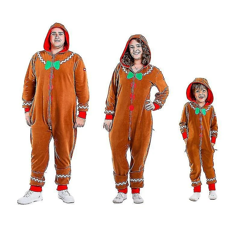 Men's Family Gingerbread Cozy Jumpsuit, Comfy Gingerbread Cozy Christmas Onesie Women 3 Men's Family Gingerbread Cozy Jumpsuit, Comfy Gingerbread Cozy Christmas Onesie Women - Billede 3