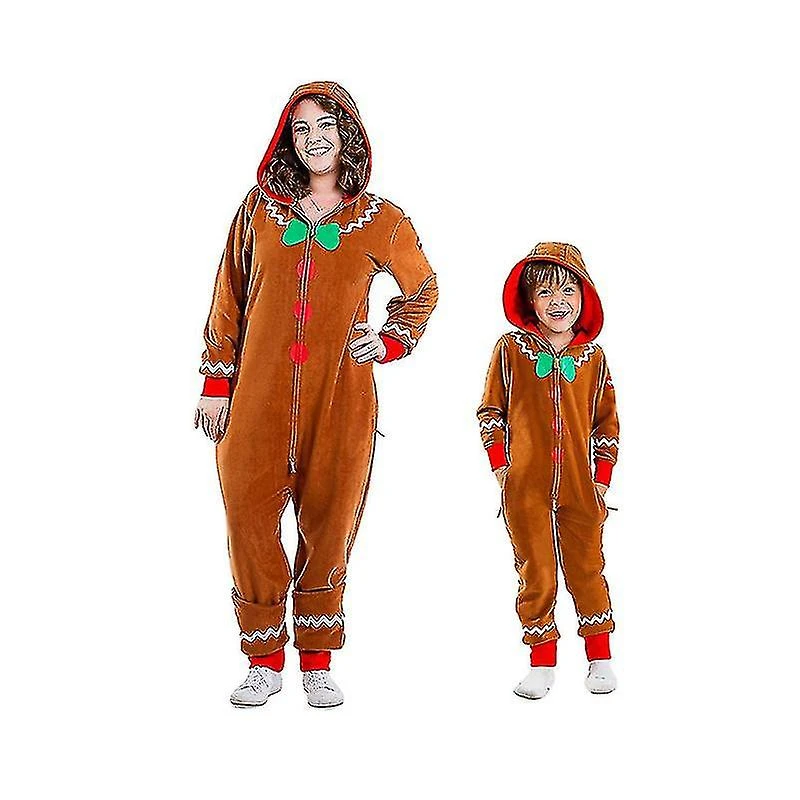 Men's Family Gingerbread Cozy Jumpsuit, Comfy Gingerbread Cozy Christmas Onesie Women 2 Men's Family Gingerbread Cozy Jumpsuit, Comfy Gingerbread Cozy Christmas Onesie Women - Billede 2
