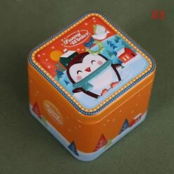 Christmas Square Metal Tinning Can Candy Box Storage Box Biscuit Storage Box A3 -Schmidt Butik 1139166802 max