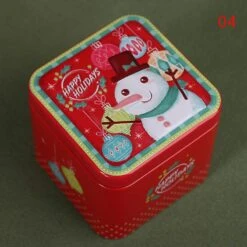 Christmas Square Metal Tinning Can Candy Box Storage Box Biscuit Storage Box A3 -Schmidt Butik 1139166806 max