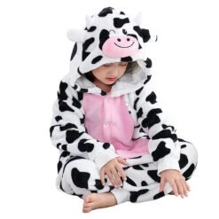 Kids Onesie Dairy Cowone Piece Pajamas Halloween Christmas Cosplay Costume 7-8 Years