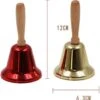 8Pcs Christmas Hand Bell With Wooden Handles Holiday Jingle Bell Xmas Service Call Santa Rattles Bel