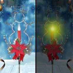 Led Solar Christmas Snowman Candle Ground Plug Light Outdoor Garden Decoration Christmas Light -Schmidt Butik 1152200751 max