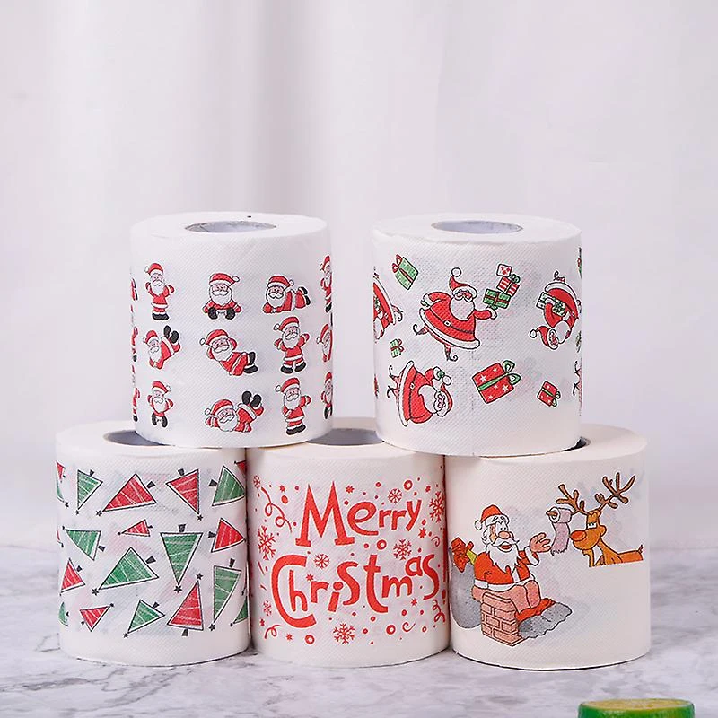1 Roll Christmas Table Napkin Home Santa Claus Bath Toilet Roll Paper Xmas Decor Tissue A 3 1 Roll Christmas Table Napkin Home Santa Claus Bath Toilet Roll Paper Xmas Decor Tissue A - Billede 3