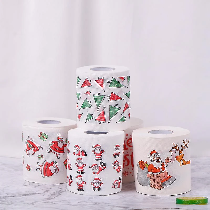 1 Roll Christmas Table Napkin Home Santa Claus Bath Toilet Roll Paper Xmas Decor Tissue A 4 1 Roll Christmas Table Napkin Home Santa Claus Bath Toilet Roll Paper Xmas Decor Tissue A - Billede 4
