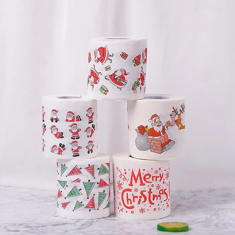 1 Roll Christmas Table Napkin Home Santa Claus Bath Toilet Roll Paper Xmas Decor Tissue A 5 1 Roll Christmas Table Napkin Home Santa Claus Bath Toilet Roll Paper Xmas Decor Tissue A - Billede 5